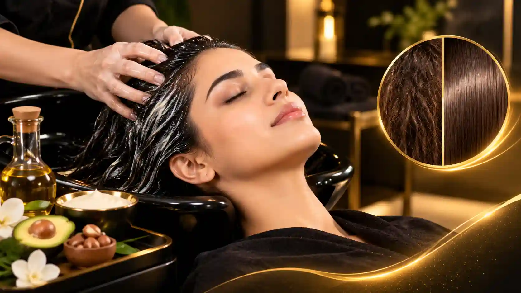 Hair spa treatment for dry and damaged hair